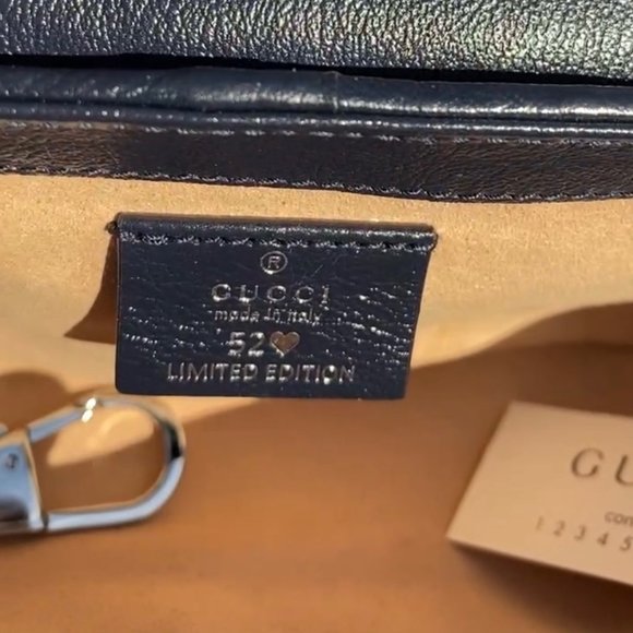 Gucci Monogram Multicolor Super Mini GG Marmont in Red wFloral Embroidery NEW! - Picture 3 of 14